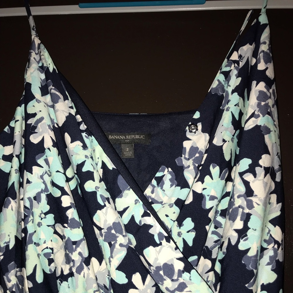 Banana Republic - Floral Print Faux Wrap Dress